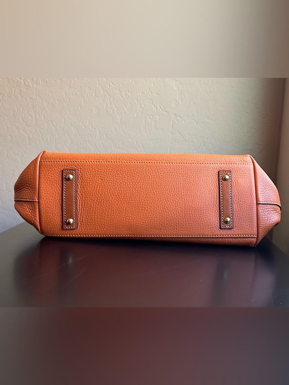 Dooney & Bourke Orange Leather Tote Bag - Picture 4 of 9